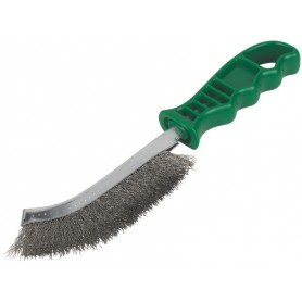 Wire brush tyrolit w/handle green s/s