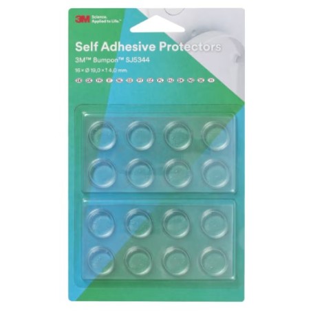 3M Bumpon, Adhesive clear protective bumpers 13.1x4.1mm (16 pcs.)