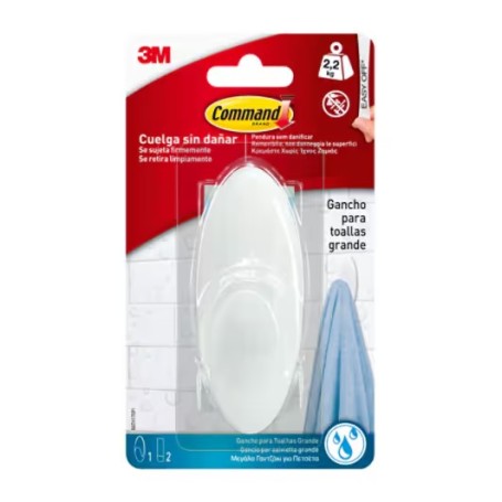3M Command Gancho para toallas para baño grande BATH17