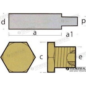 Zinc anode caterpillar engine d.10 w/tapo Tecnoseal