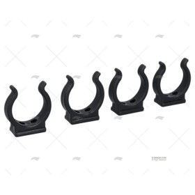 Soportes de bichero negro Ø44mm (4uds)