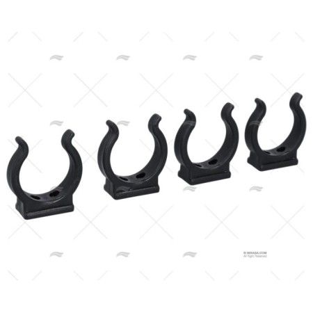 Black boat hook holders Ø44mm (4 pcs)