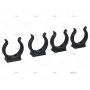 Black boat hook holders Ø44mm (4 pcs)