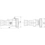 Straight mobile base 3P+T 32a 400V 6h Gewiss IP67