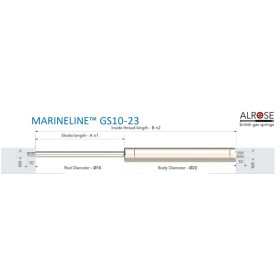 Alrose Gas Spring GS10-23-227-500 V M8/M8 50-1200N