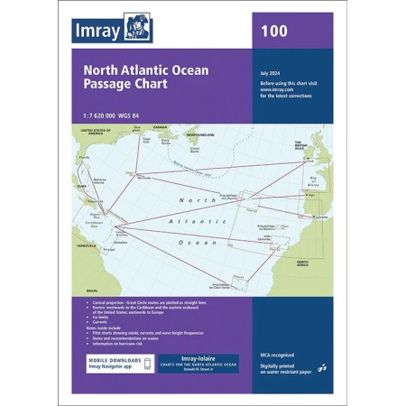 Imray chart 100: north atlantic ocean passage chart