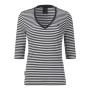 Musto W Classic V-Neck Stripe Tee Navy/White Stripe 18
