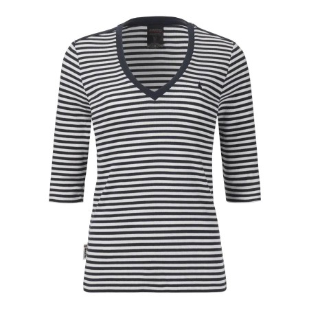 Musto Camiseta M Classic con Cuello en V a rayas azul marino/Raya blanca 8