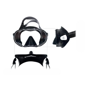 Cressi Máscara de buceo F-dual Negro UltraVision rojo-azul
