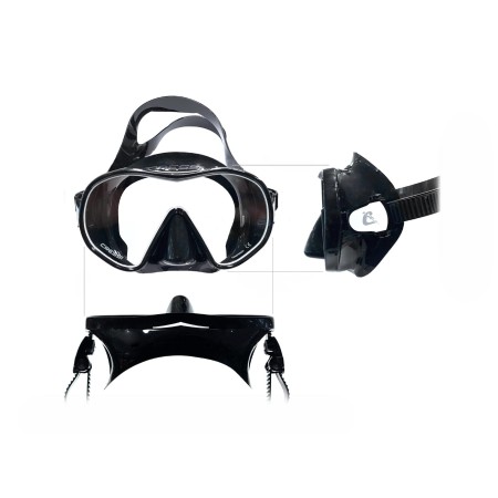 Cressi Máscara de buceo F-dual Negro UltraVision rojo-azul