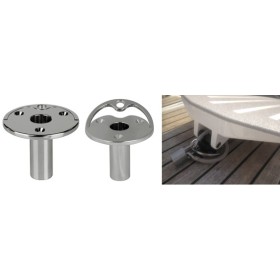 Safety female deck fitting with wire rope