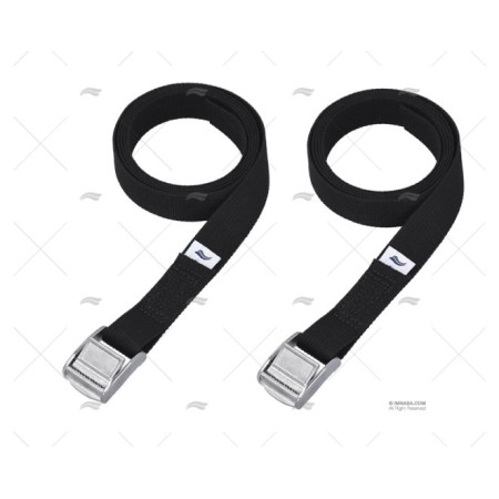 Cincha 25Mm 2,5Mt Negra   Cocodrilo 2U