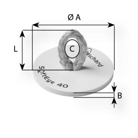 Whichard SoftEye 40 Stick-on Padeye