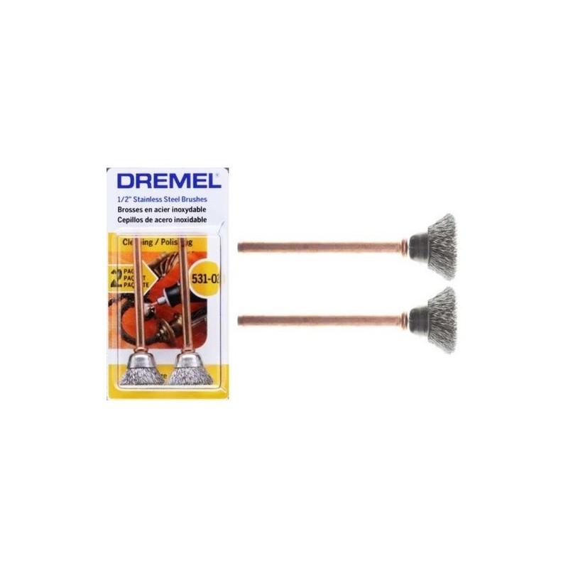 DREMEL - Brosses Acier (2) - Inoxydable - Boisseau Ø13mm (531)