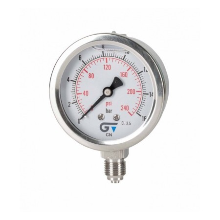 Manometro Glicerina 5 Bar 63Mm Inox 1/4" Genebre