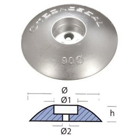 Anodo zinc disco  90mm Tecnoseal