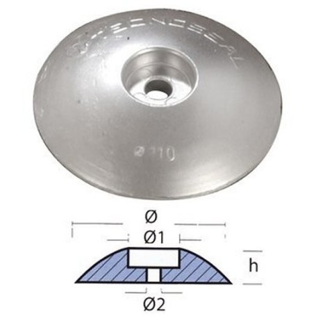 Anodo zinc timon 110mm 0,68kg Tecnoseal