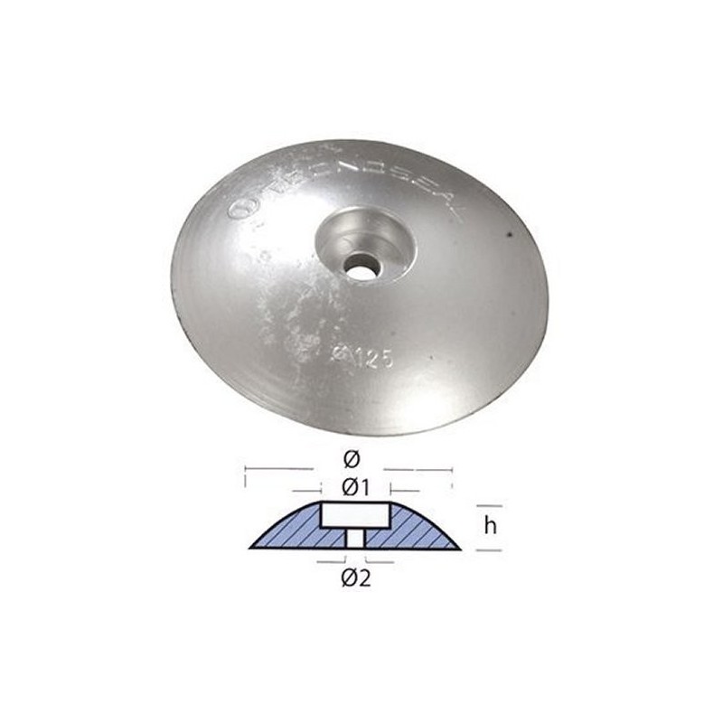 Anodo zinc timon 125mm 0,98kg - Ánodo para Timón | Nautichandler