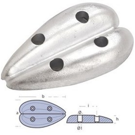 Oval Anode F/Flap Zinc 112x66mm TECNOSEAL