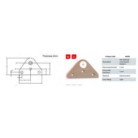 Alrose Panel Mount Bracket for Gas Spring M5