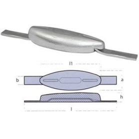 Zinc fish anode 2.5kg welding Tecnoseal