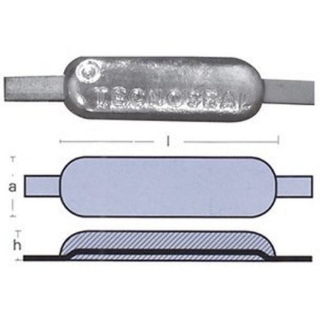 Zinc plate anode 5.6kg welding Tecnoseal