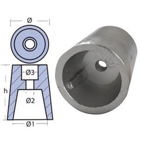 Zinc anode tip shaft 25mm radice Tecnoseal