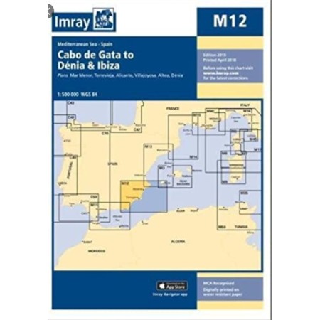 Imray chart m12: cabo de gata to denia and ibiza