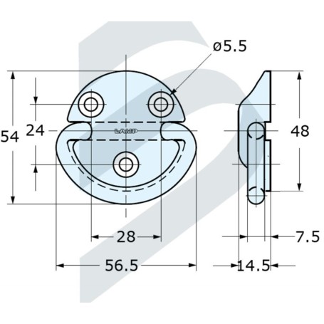 Heavy duty folding pad eye s.steel lamp