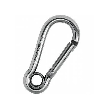 Carabine hook w/ eye s.steel 4x40mm