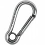 Carabine hook w/ eye s.steel 4x40mm