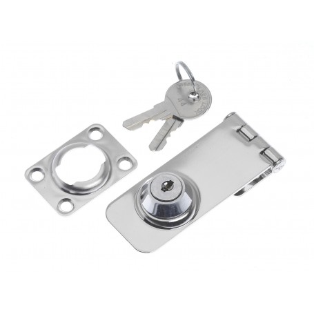 Safety hasp with lock s.steel 76x30mm