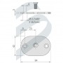 Oval frontal montage for handrail s.steel