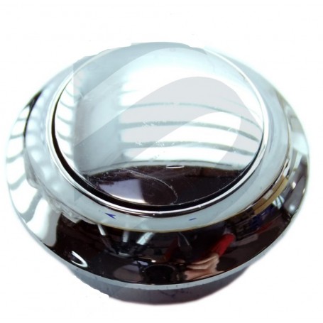 Lock button and rosette for overlapping w/bolt chrome 16mm
