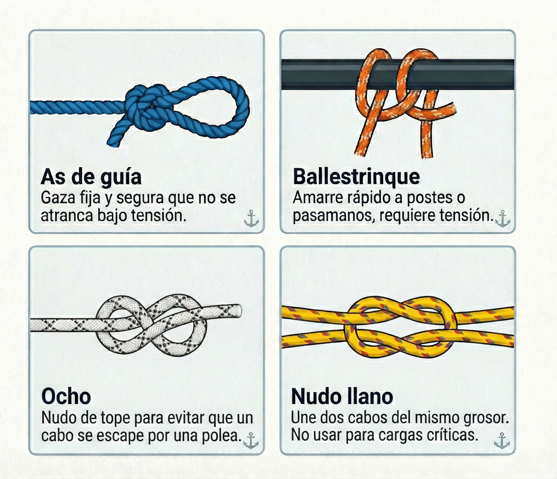 tipos de nudos de cabuyería