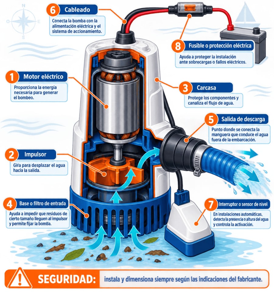 partes de la bomba de achique